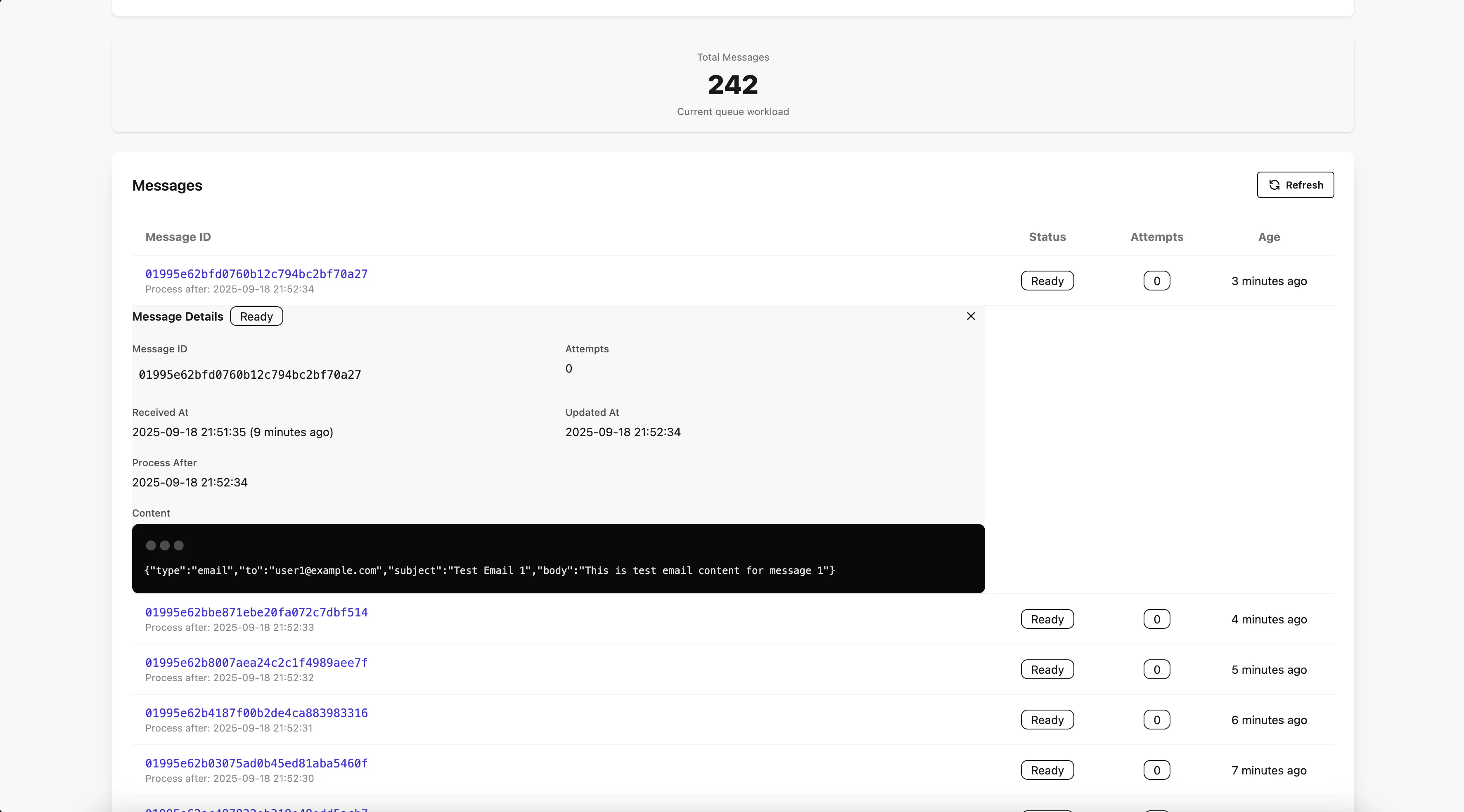 Message Details Screenshot