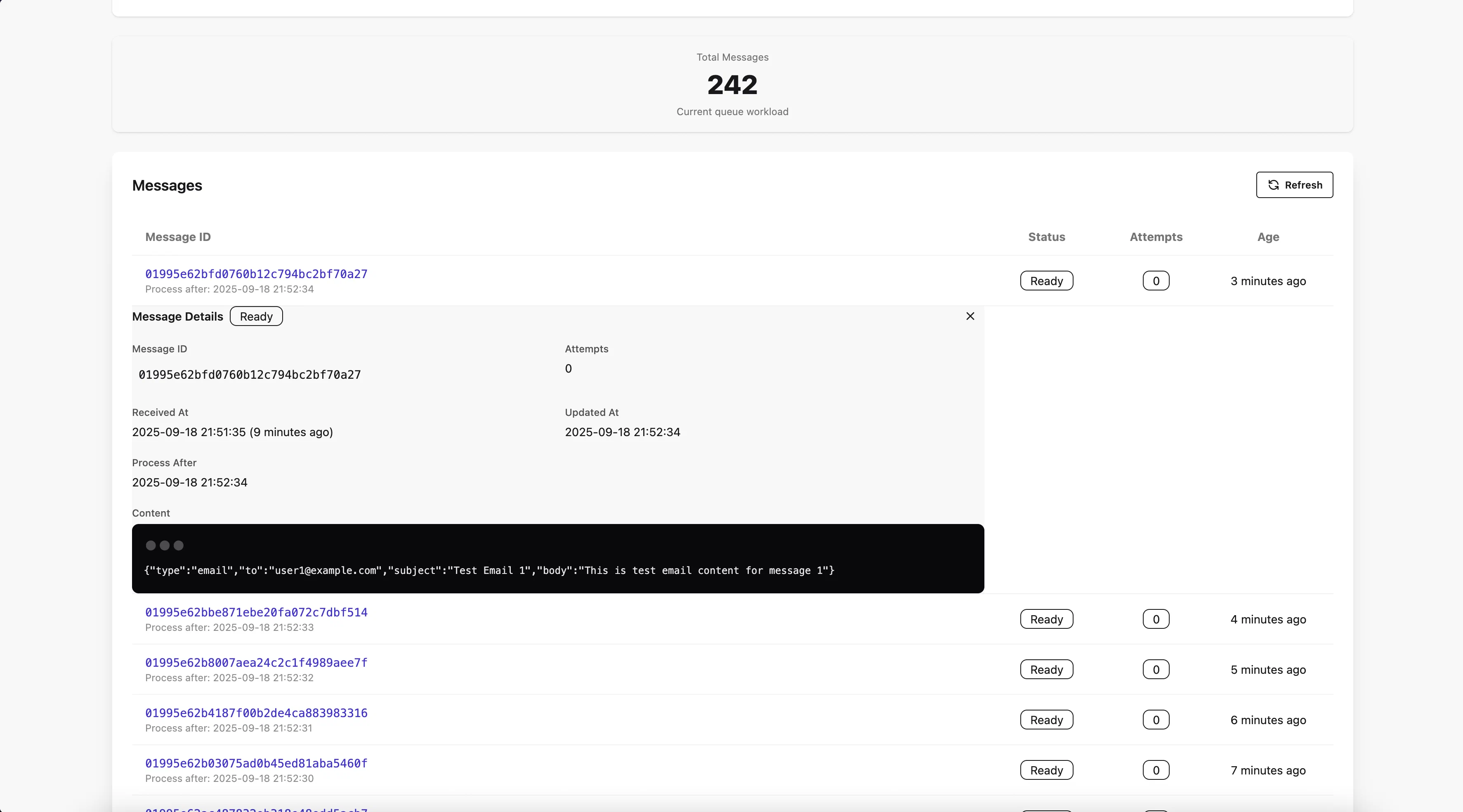 Message Details Screenshot